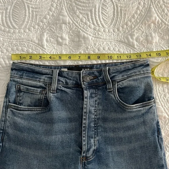 KUT from the Kloth Rosa High-Rise Ankle Straight Medium Wash Raw Hem Denim - Picture 10 of 10